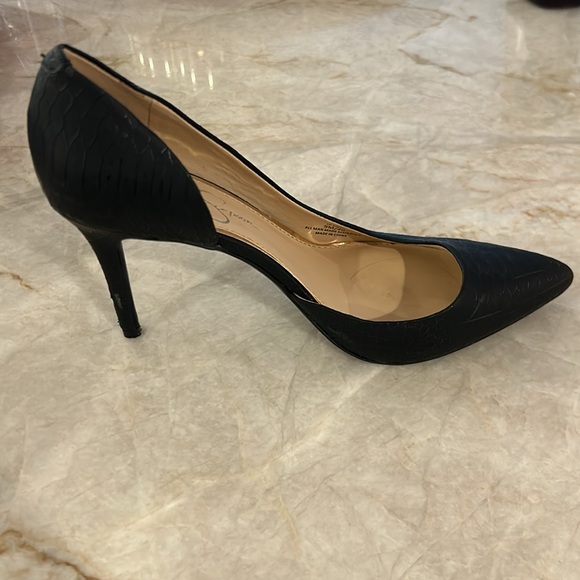 Black textured pumps 3 inch heel - Picture 2 of 8